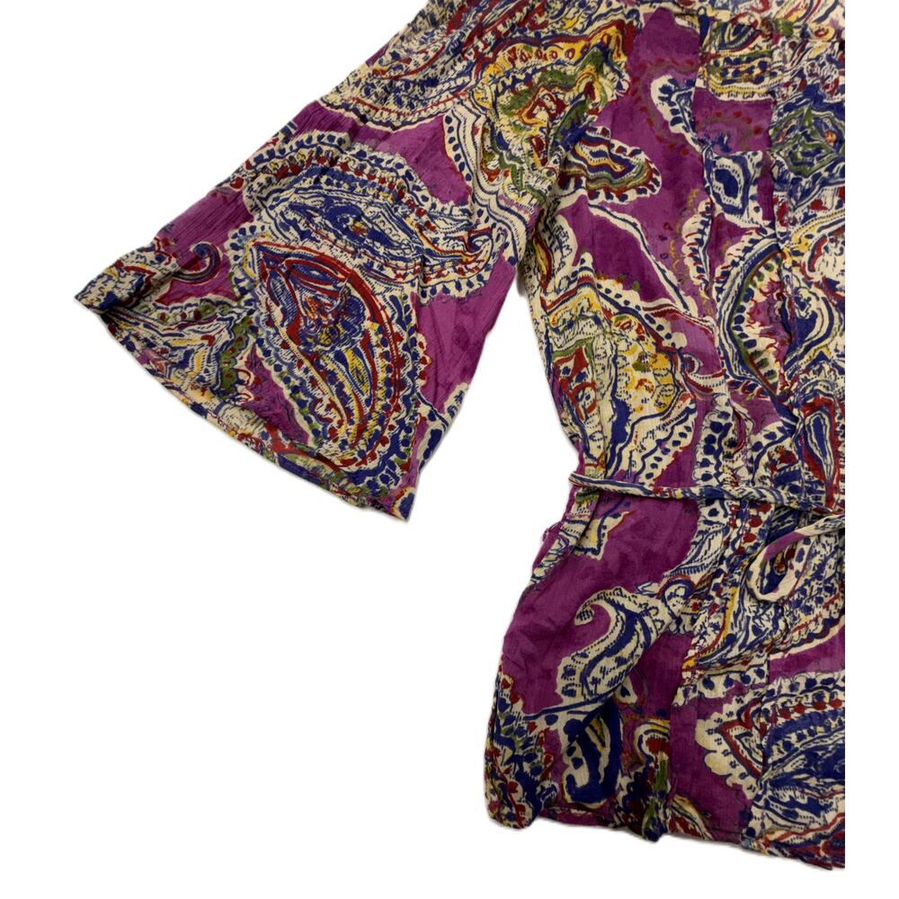 NWT Lauren Ralph Lauren M paisley blouse 100% cotton bell sleeves.  - Picture 4 of 12